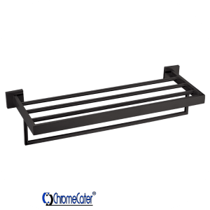 Towel Rail & Shelf Matt Black