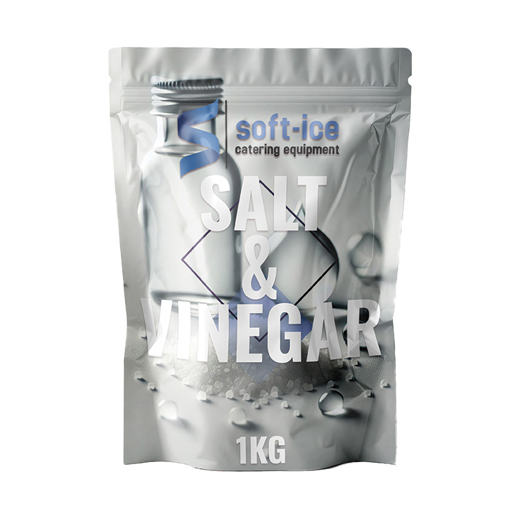 1Kg packet of Salt & Vinegar Spice from Soft-Ice Catering Equipment, perfect for adding a tangy, salty flavour to snacks like popcorn and chips.